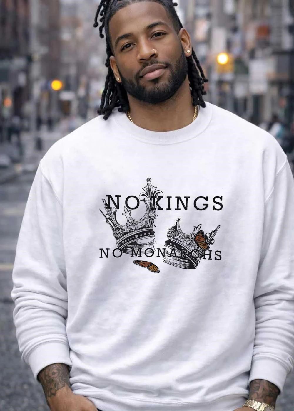Broken Crowns Butterfly No Kings No Monarchs T-Shirt