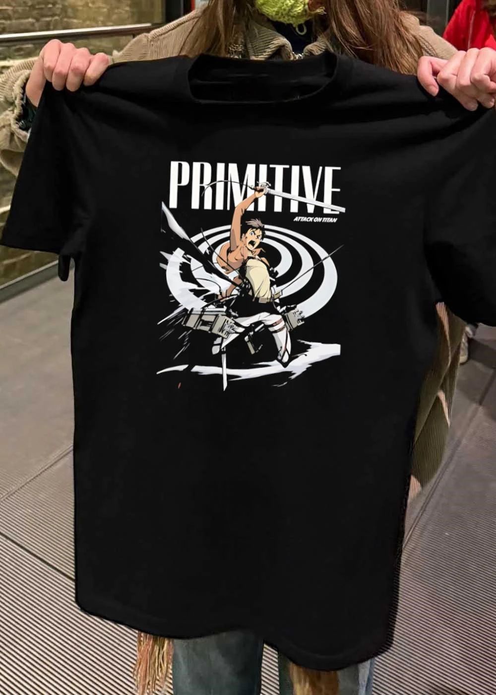 Primitive Attack on Titan Eren Yeager Swinging Sword Graphic T-Shirt
