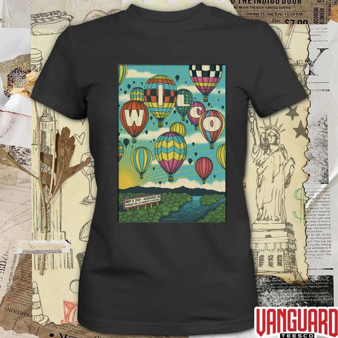 Wilco Albuquerque NM Tour Popejoy Hall At University Of New Mexico On May 8 2026 Poster t-shirt