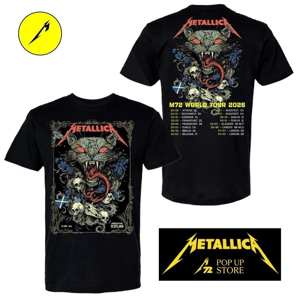 Metallica M72 Glasgow Pop-Up Shop T-Shirt – Limited Edition June 25, 2026 Hampden Park Scotland – By WolfSkullJack