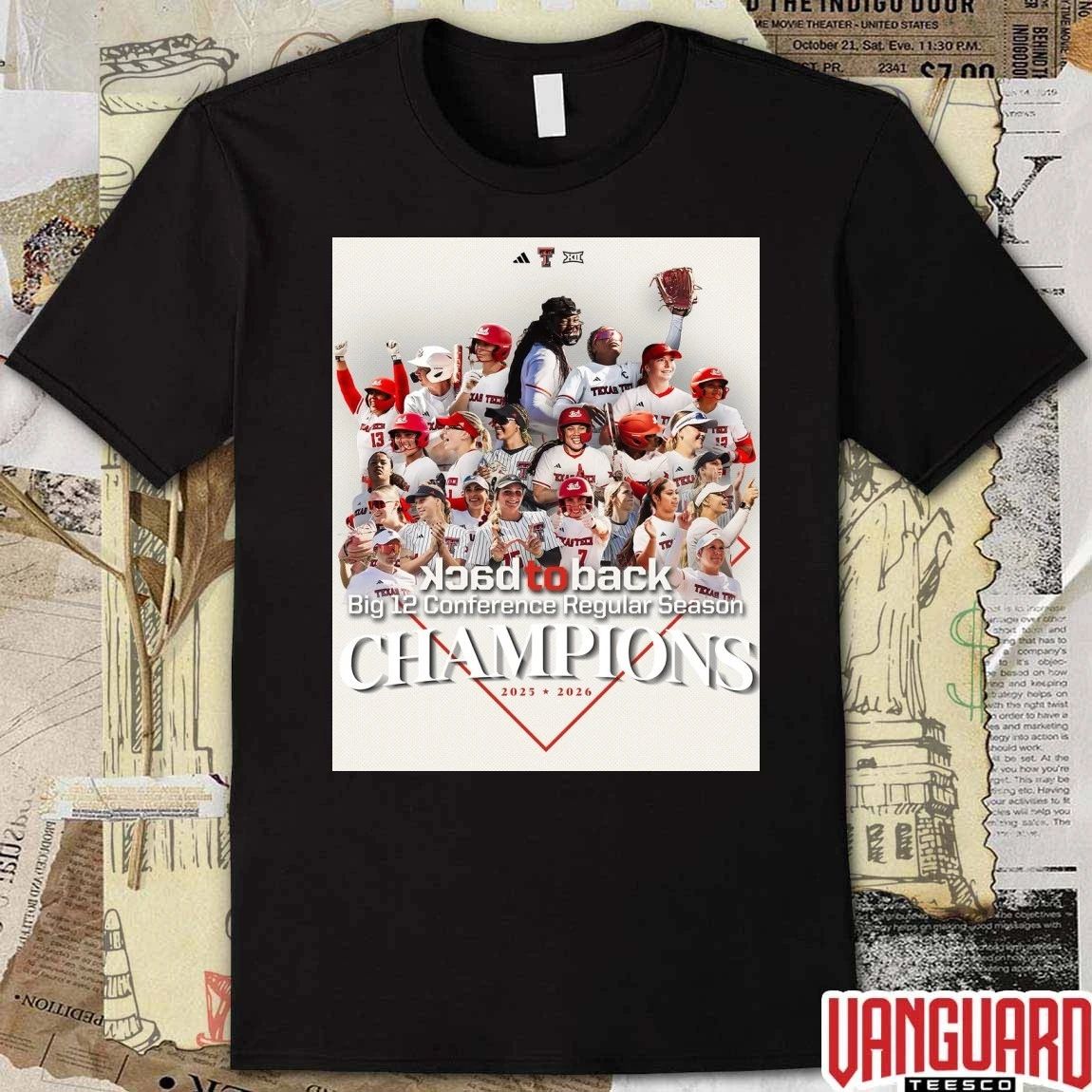 Texas Tech softball Back-To-Back Big 12 Conference Regular Season Championships 2025-2026 Poster t-shirt