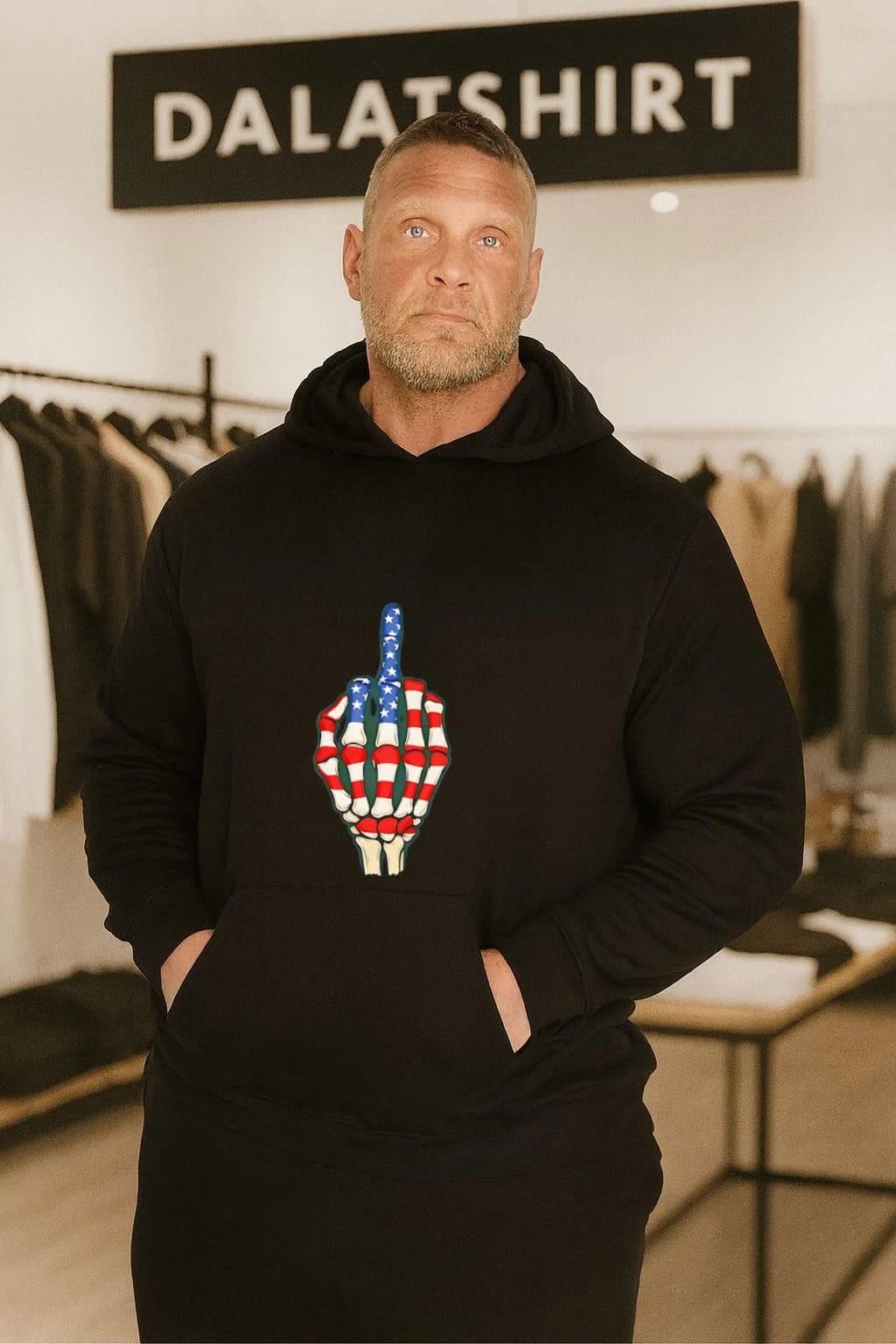 Skeleton Hand USA 250th shirt