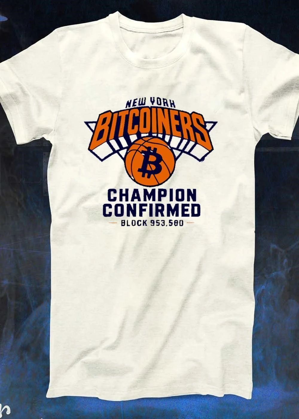 New York Bitcoiners Champion Confirmed Block 953580 Basketball T-Shirt