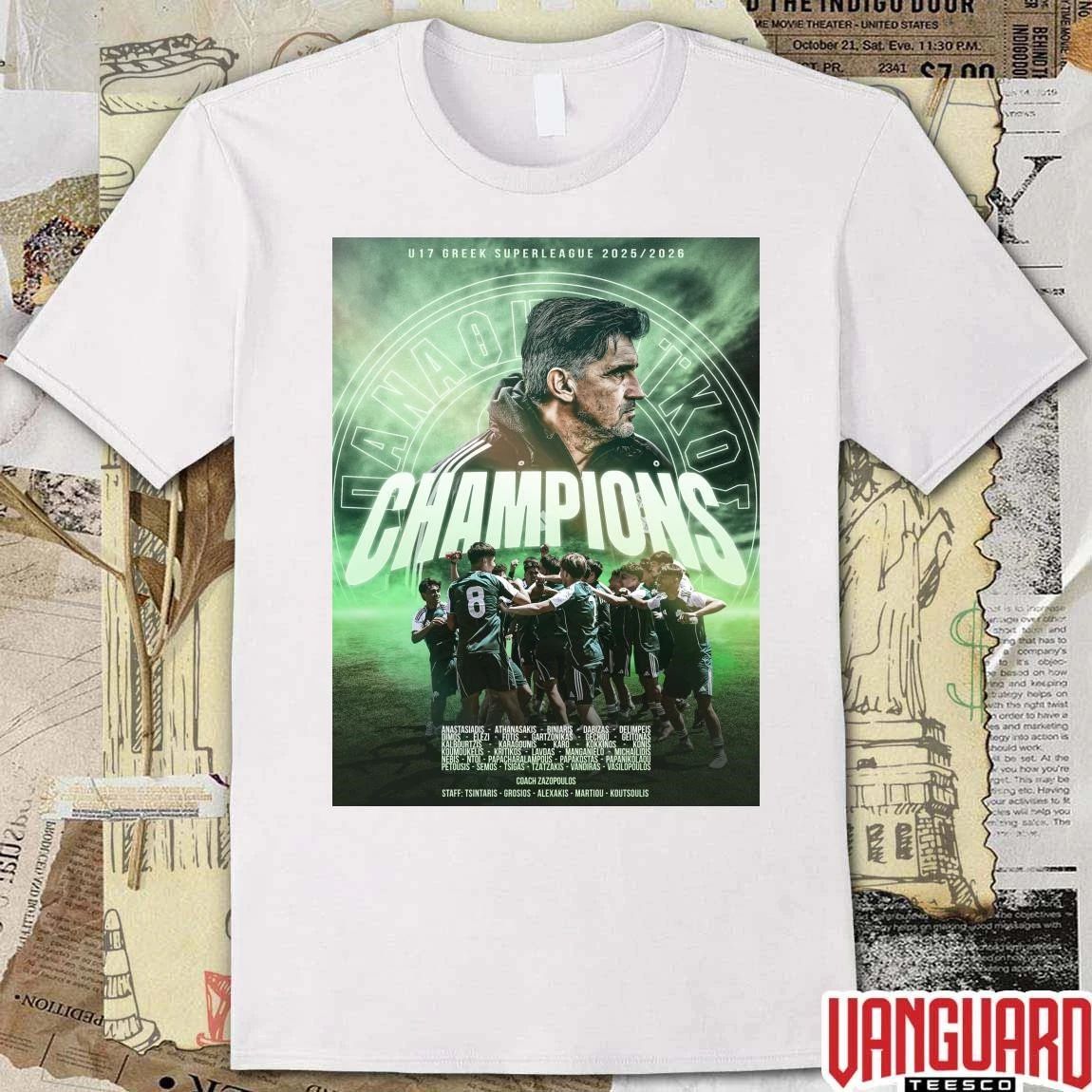 Panathinaikos U17 Greek Super League Championship 2025 – 2026 Season Poster t-shirt