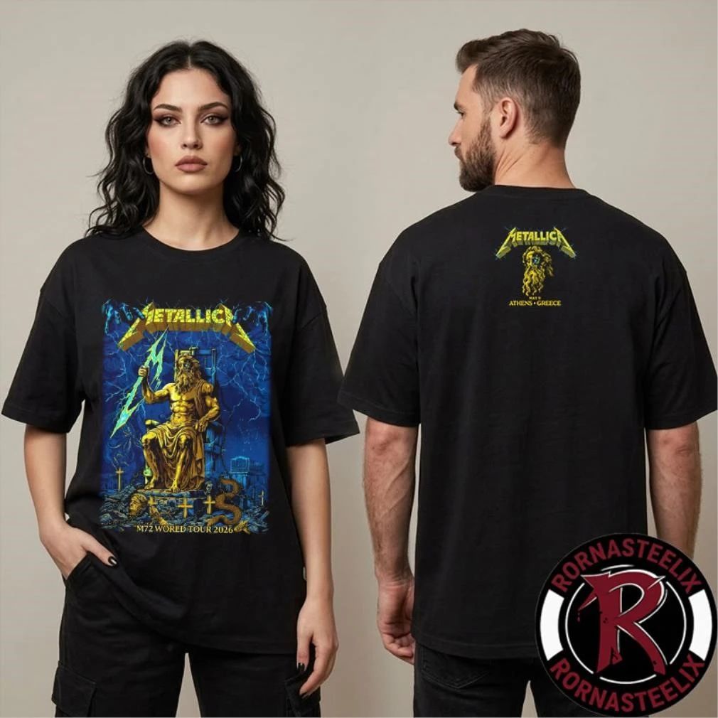 Metallica M72 Athens Greece At Olympic Stadium On May 9 2026 M72 World Tour 2026 Zeus King Of The Gods Art Shirt