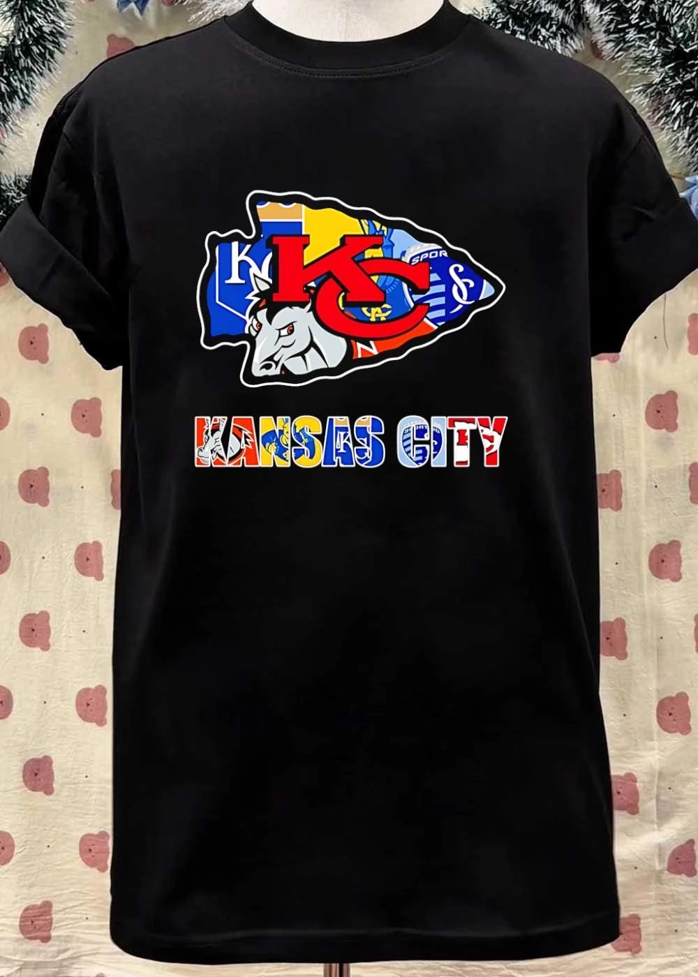 Kansas City Collage Kansas City Arrowhead Mascot Sports Team T-Shirt