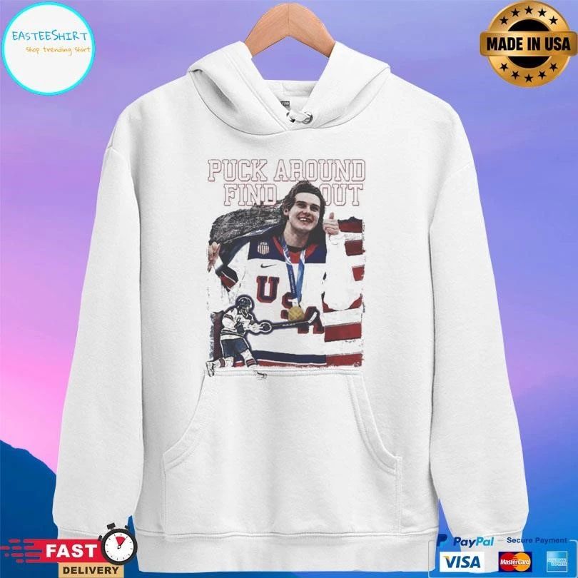 Jack Hughes Puck Around Find Out Champions 2026 T-shirts