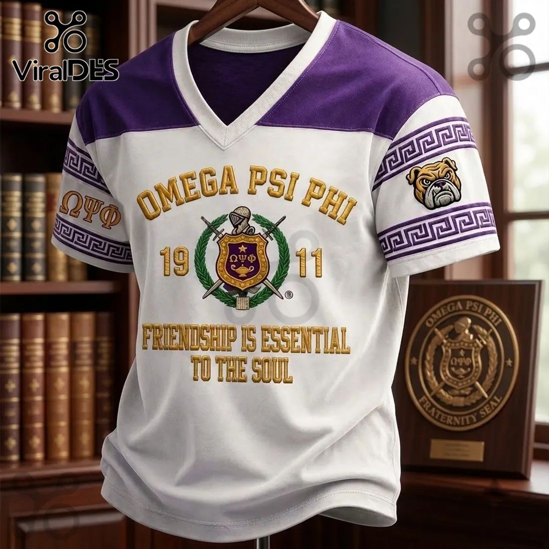 Omega Psi Phi 1911 Mascot V-Neck T-Shirt