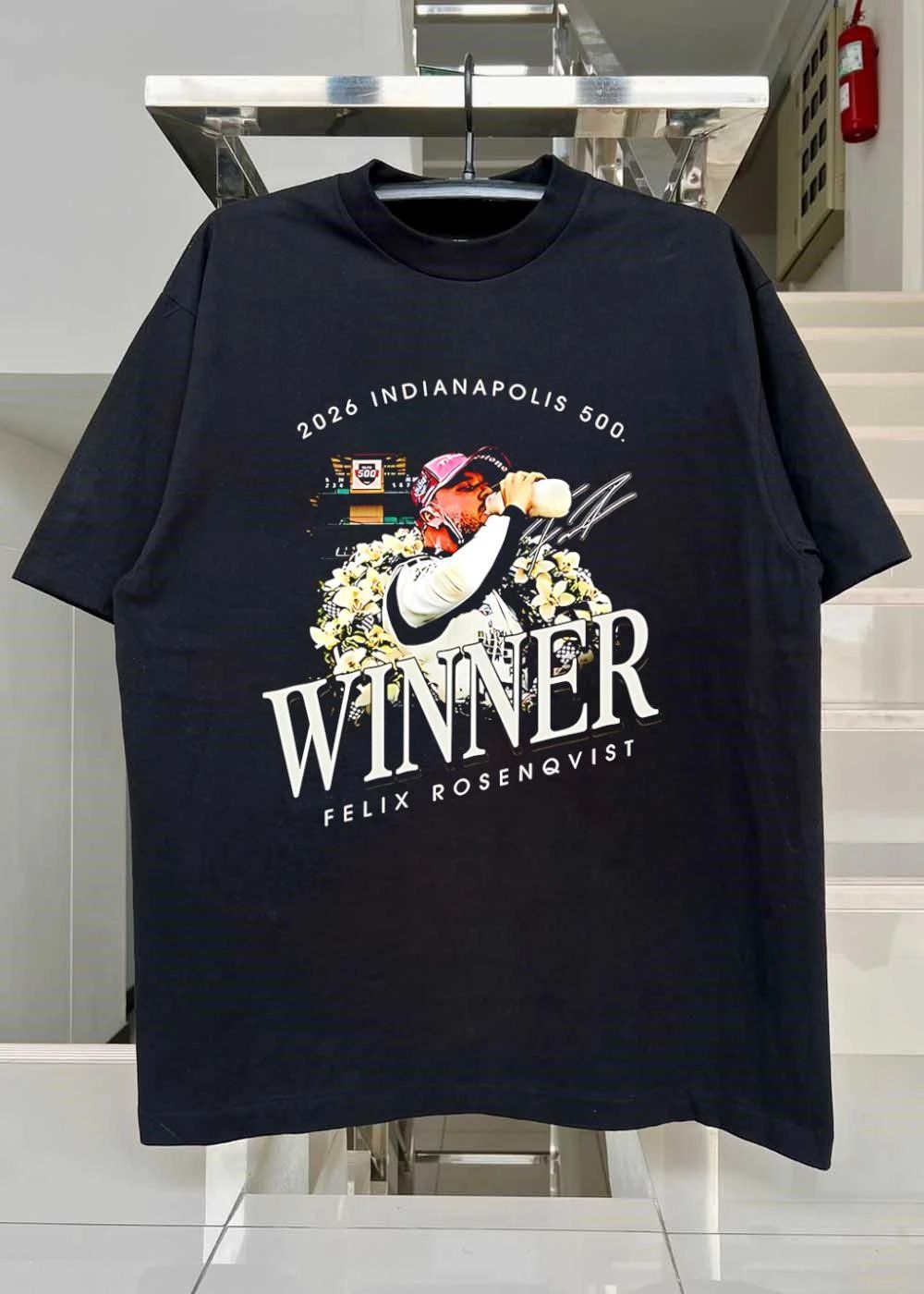 Felix Rosenqvist, Indianapolis 500 Winner Drinking Milk, 2026 Indianapolis 500 Winner Felix Rosenqvist, IndyCar T-Shirt