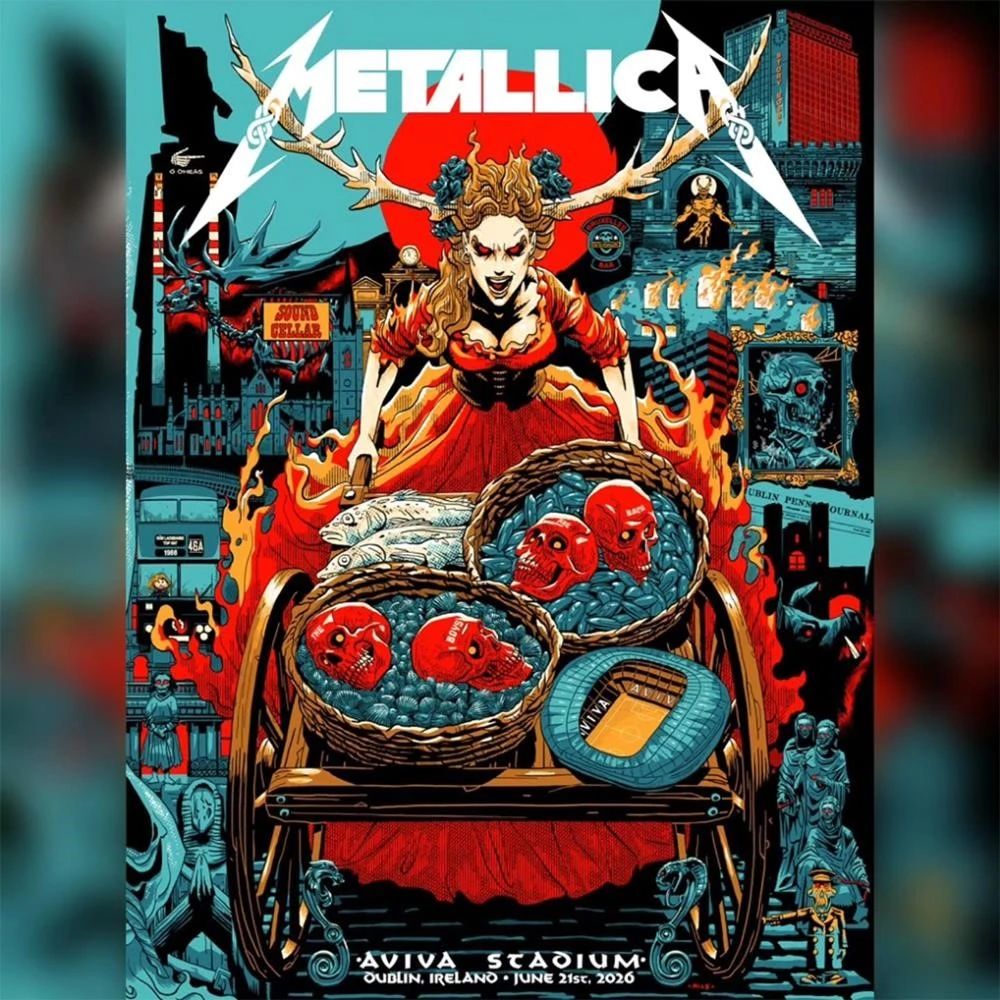 Metallica M72 Dublin Ireland 21, 2026 Poster Art By Mick Cassidy