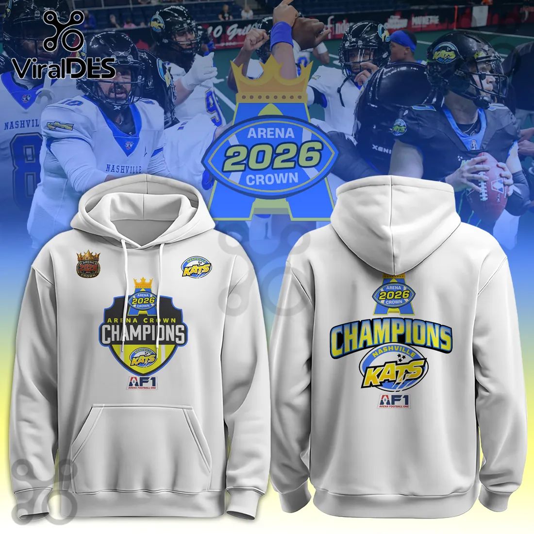 Nashville Kats 2026 Arena Crown Champions Hoodie