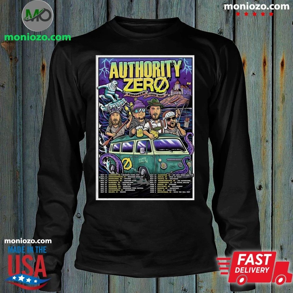 Authority Zero European 2026 Tour Poster T-Edition For Fan Shirt