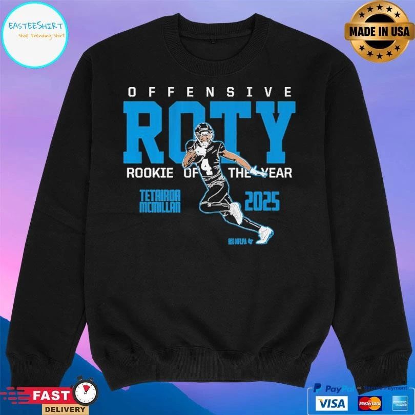 Tetairoa Mcmillan Carolina Panthers 2025 Offensive Roty Rookie Of The Year