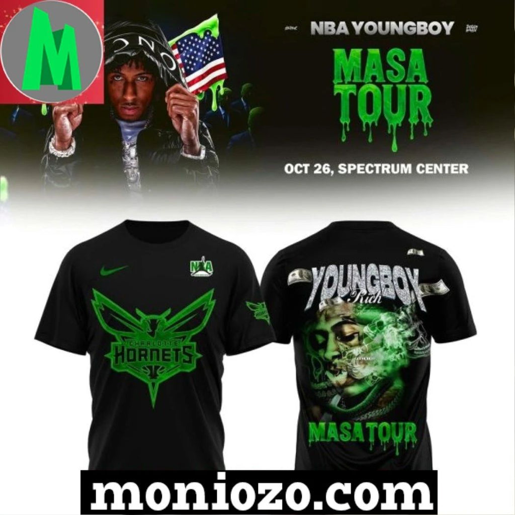 Charlotte Hornets x NBA Young Boy MASA Tour Merch T-Shirt