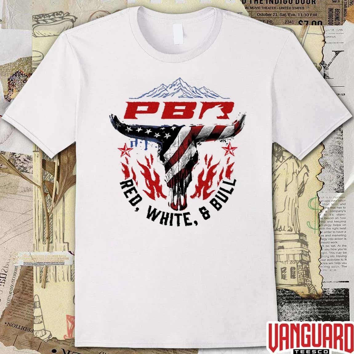 2026 PBR Professional Bull Riders Red, White and Bull Patriotic Bull Skull t-shirt