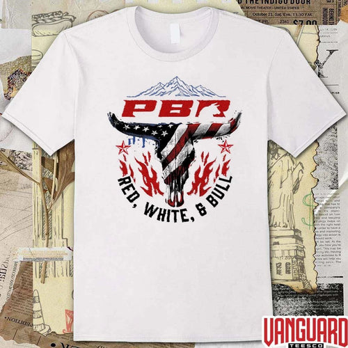 2026 PBR Professional Bull Riders Red, White and Bull Patriotic Bull Skull t-shirt