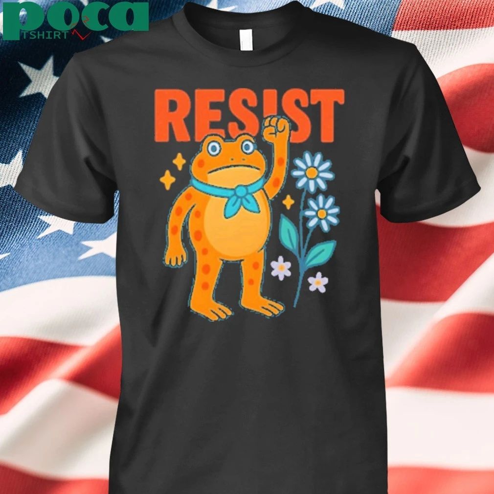 Resist-Frog Portland Frog Flower T-Shirt