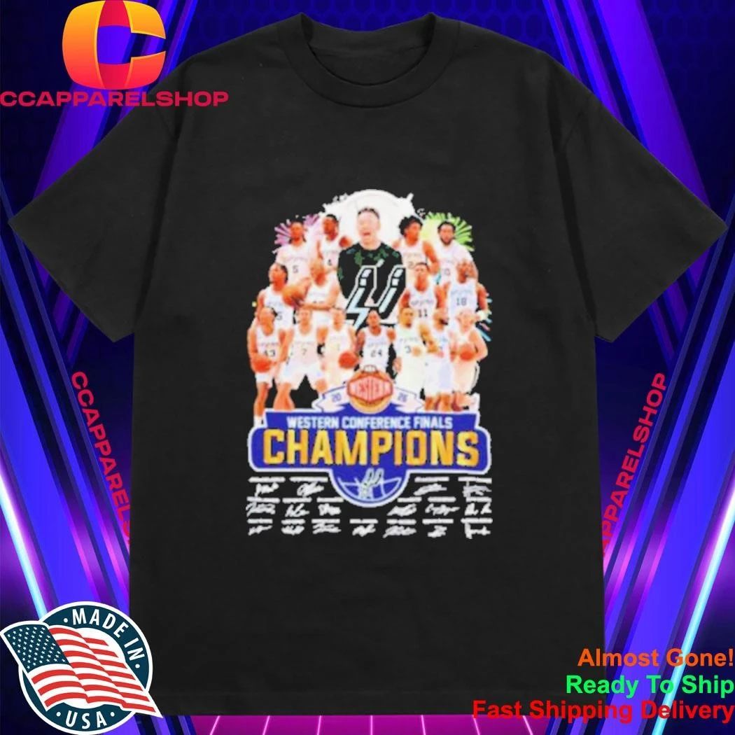 San Antonio Spurs Basketball Western Conference Champions 2026 signatures Shirt