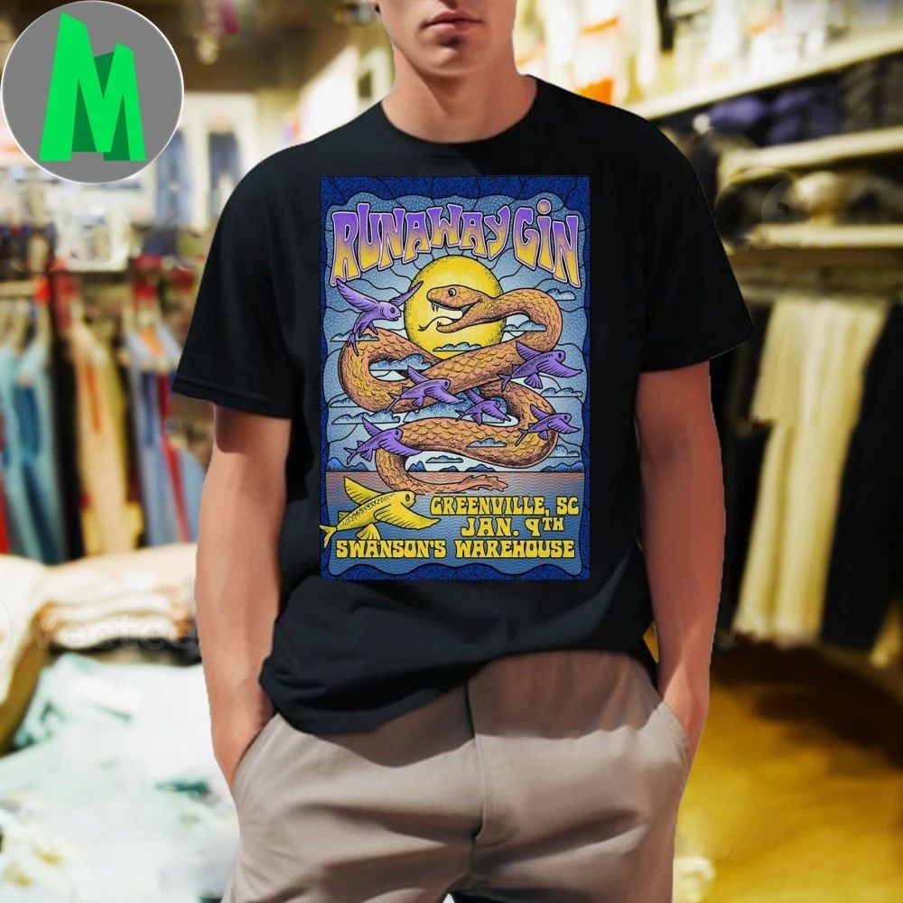 Original Runaway Gin Tour Greenville Sc 2026 Poster T-Shirt