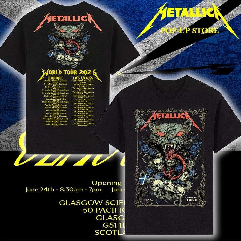 Metallica Hampden Park Concert T-Shirt – Wild Cat Graphic by Michelle KamMei Harvey