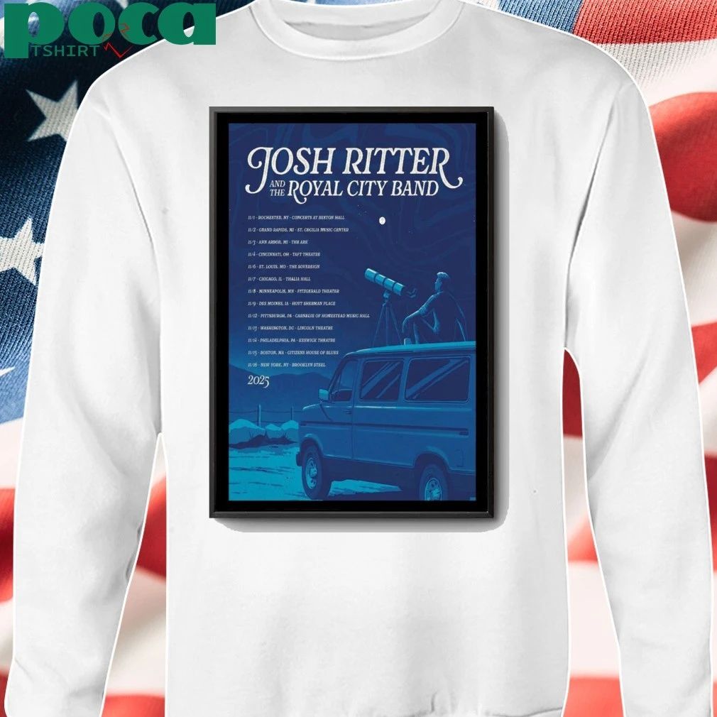 Josh Ritter And The Royal City Band Fall Tour 2025 Poster shirt