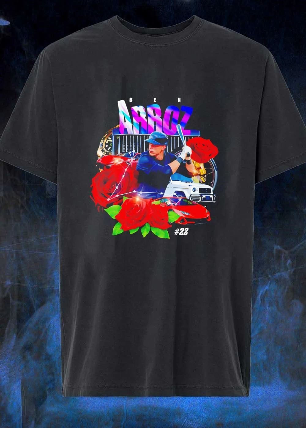 Ben Arroz #22 Players Baseball Roses Luxury Cars shirt