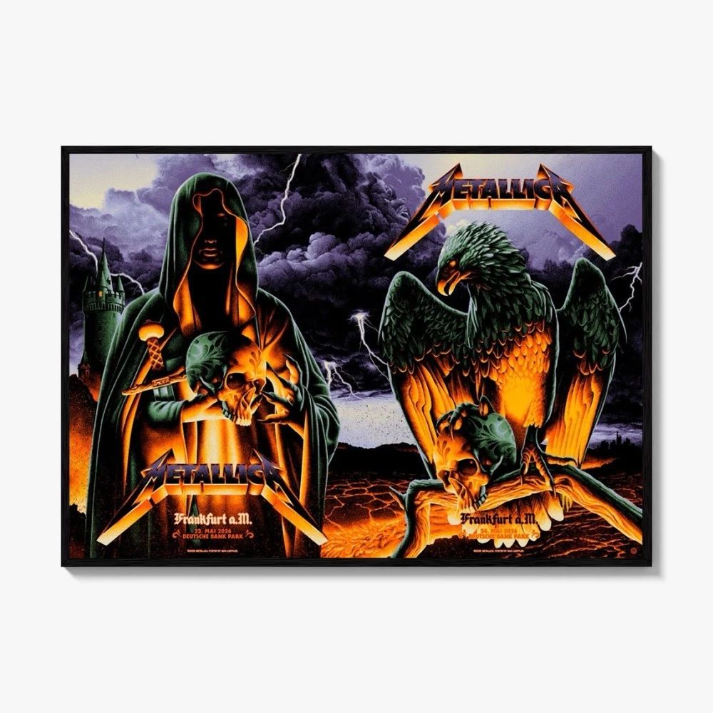 Metallica Frankfurt Germany M72 World Tour 2026 Limited-Edition Concert Poster Night 1 & 2 Limited Edition by Max Löffler