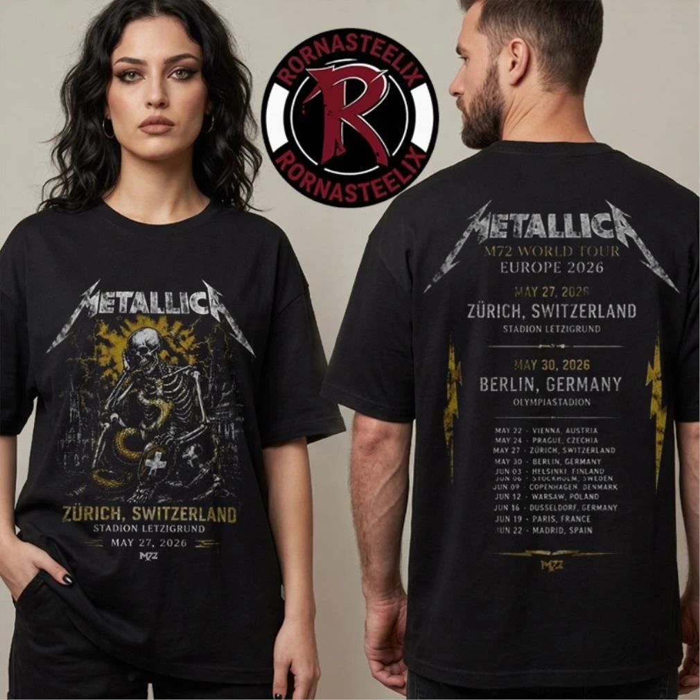 Metallica M72 Zurich 2026 At Stadion Letzigrund On May 27 2026 Switzerland M72 World Tour Europe 2026 Shirt