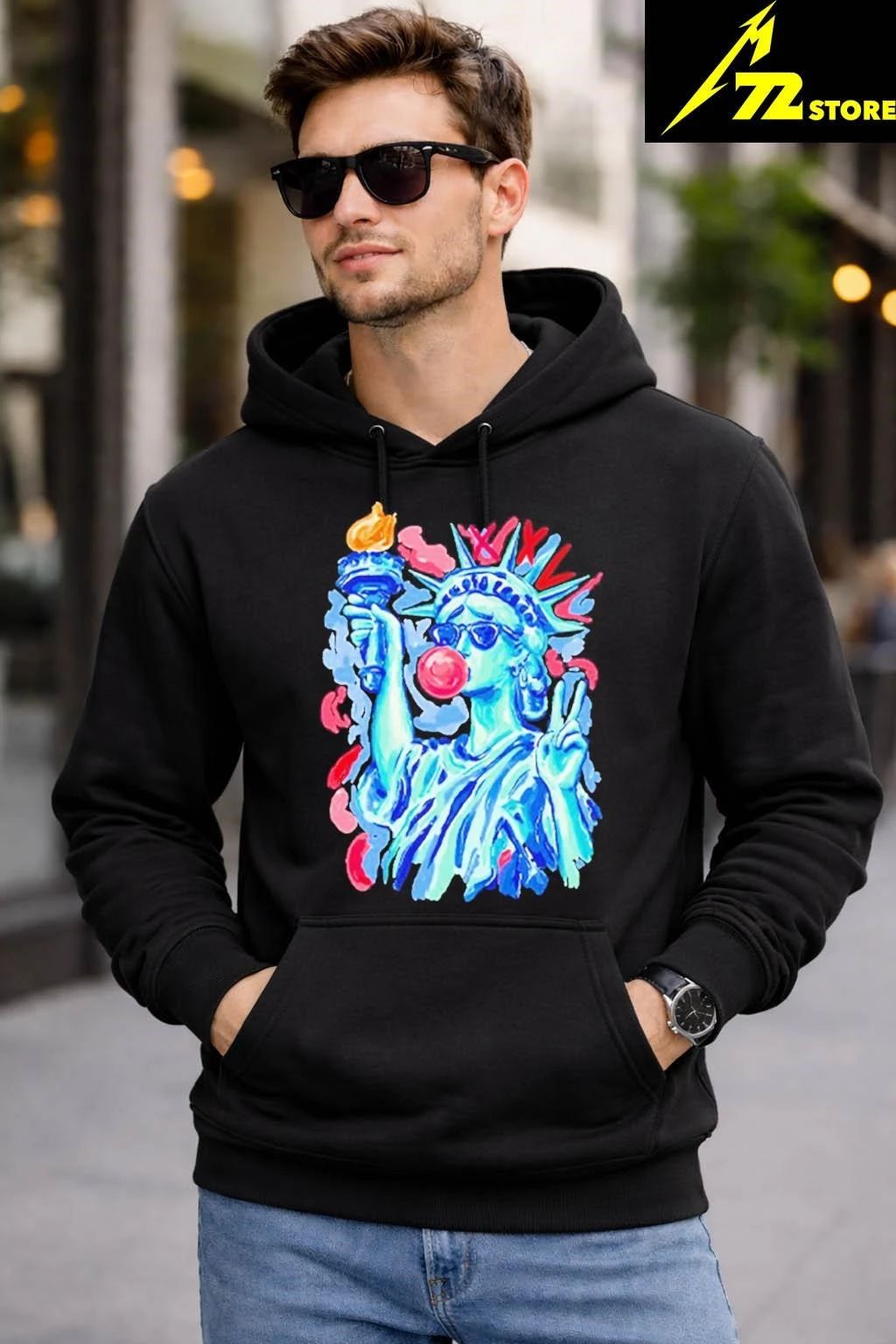 Statue Of Liberty Blowing Bubble Gum 4th Of July Shirt
