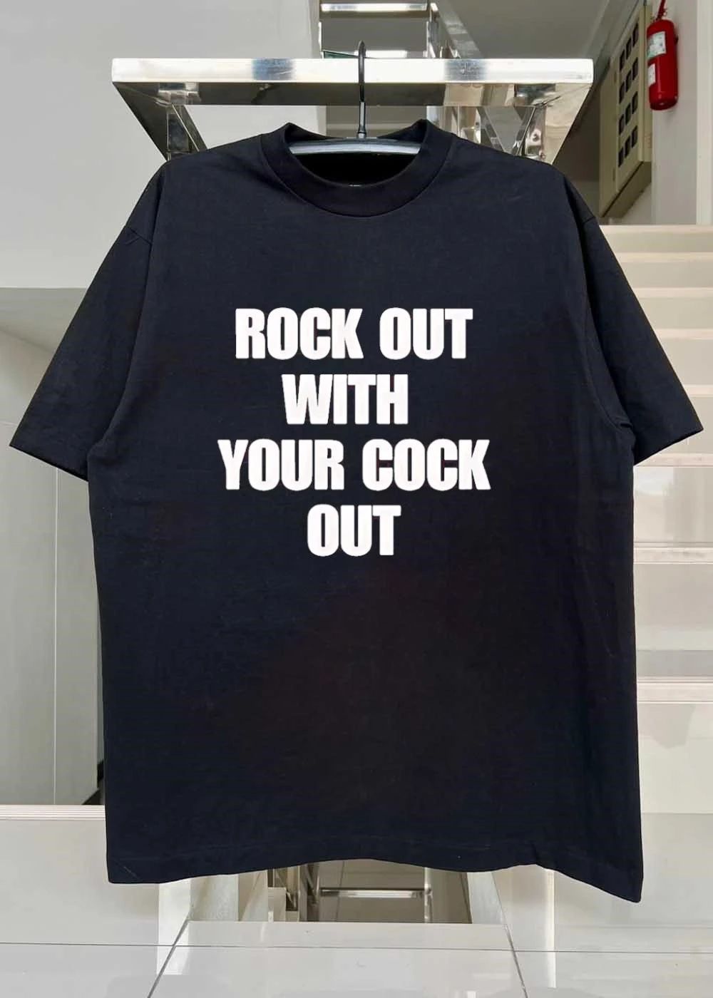 Rock Out With Your Cock Out Adult Humor Funny Offensive T-Shirt
