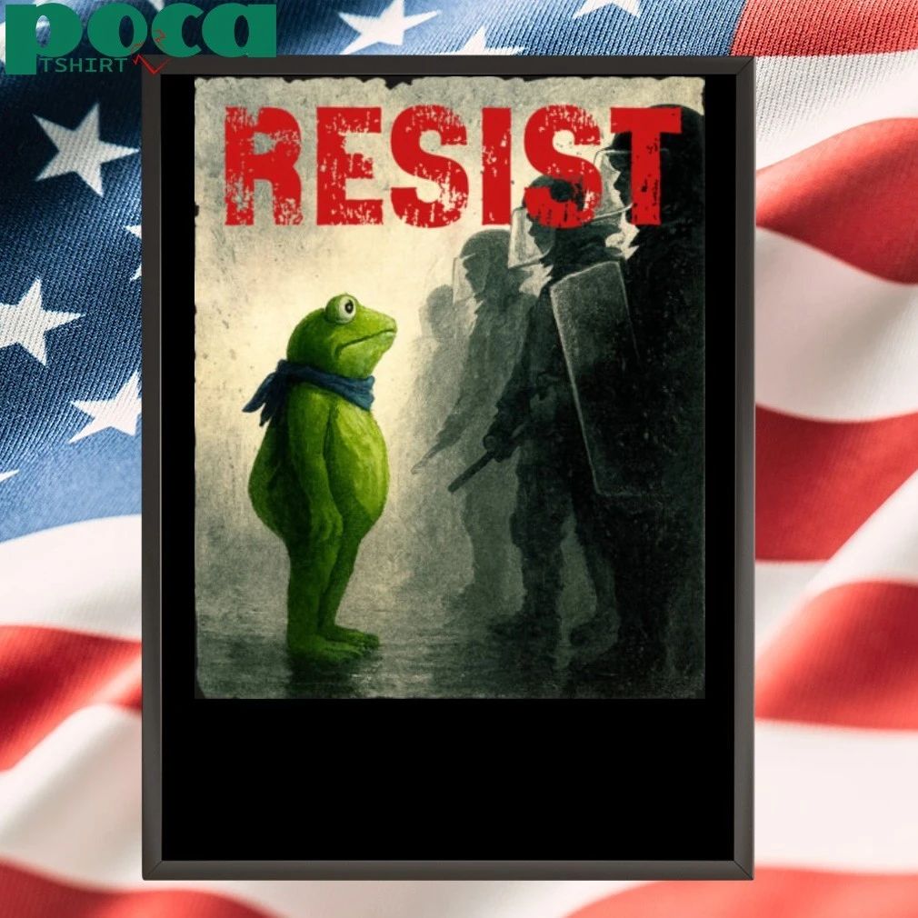Frogs Against Fascism Portland Frog vs Soldier T-shirt