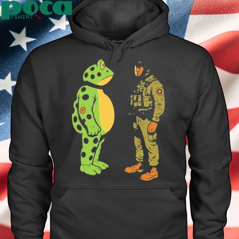 Portland Frog Frogs Against Fascism Frog vs Soldier T-shirt