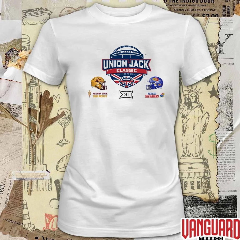 Union Jack Classic BIG 12 Arizona State Sun Devils vs. Kansas Jayhawks September 19, 2026 t-shirt