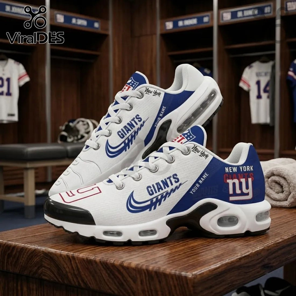 New York Giants Custom Name Max Plus Sneakers