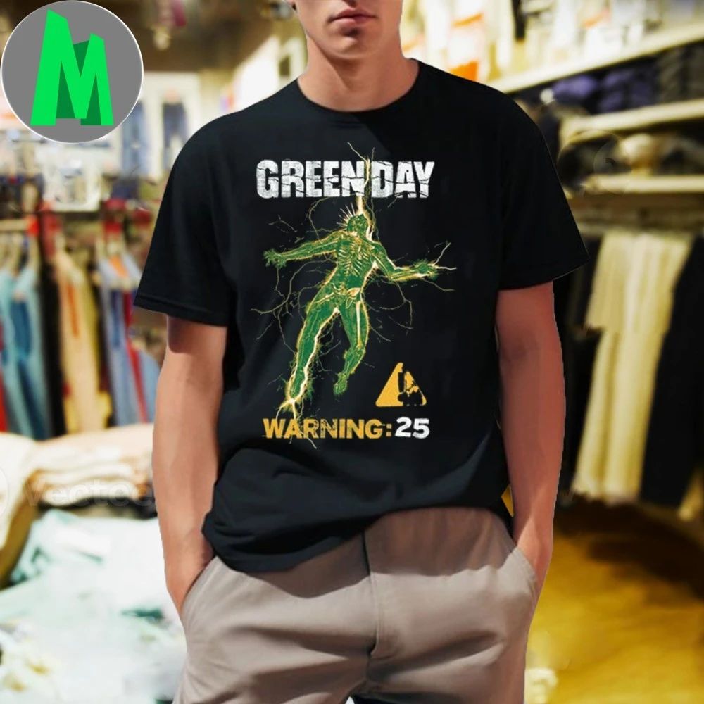 Original Green Day Celebrate 20th Anniversary Warning 25 Album Shirt