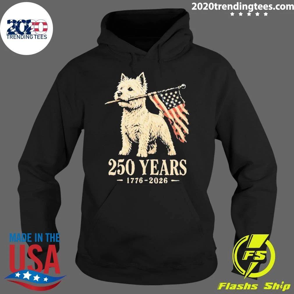 Westie Dog 250 Years 1776 2026 American Flag Patriotic Shirt