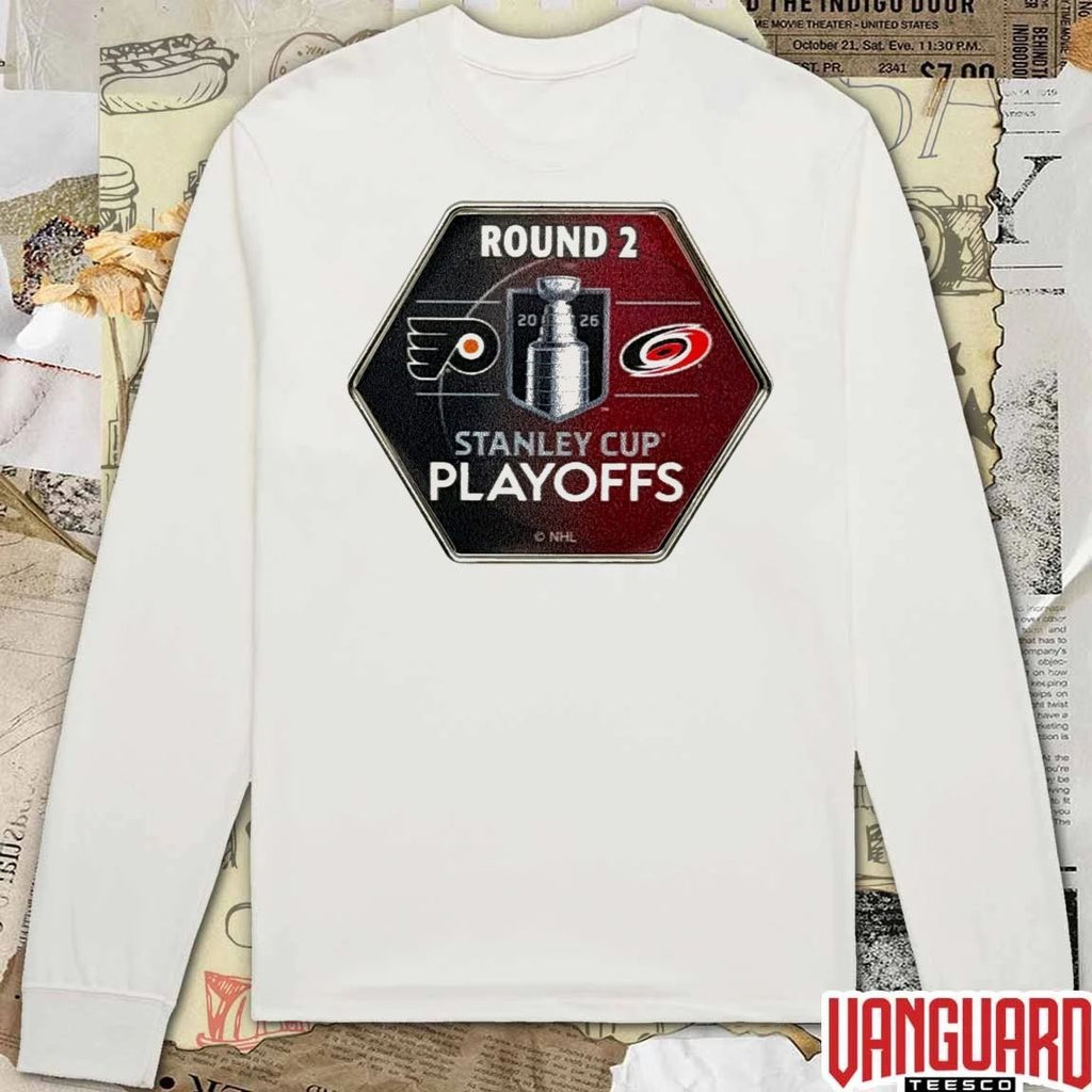 Carolina Hurricanes Vs Philadelphia Flyers 2026 NHL Stanley Cup Playoffs Aminco Round 2 Match Up t-shirt