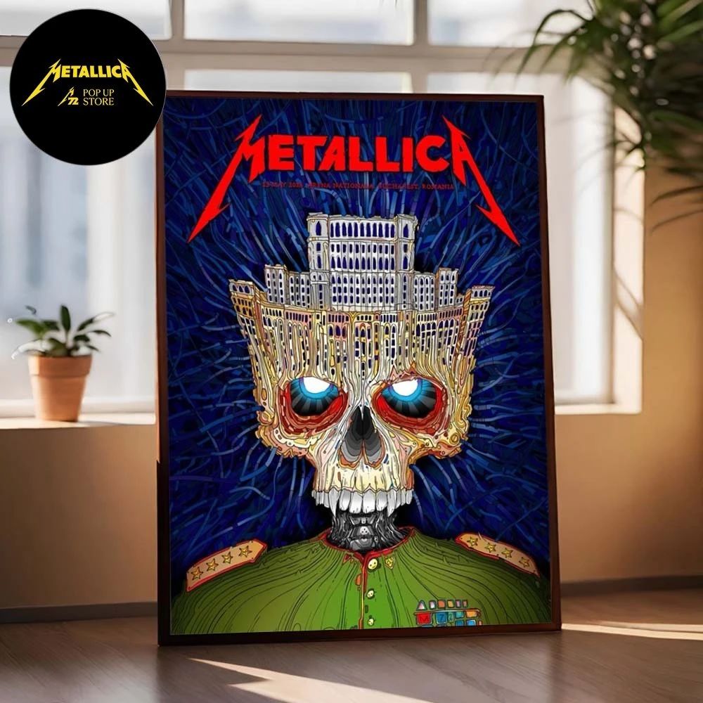 Metallica Pop-up Shop Poster For M72 Bucharest At Arena Nationala in Bucharest Romania on May 13 2026 Home Decor Poster Canvas