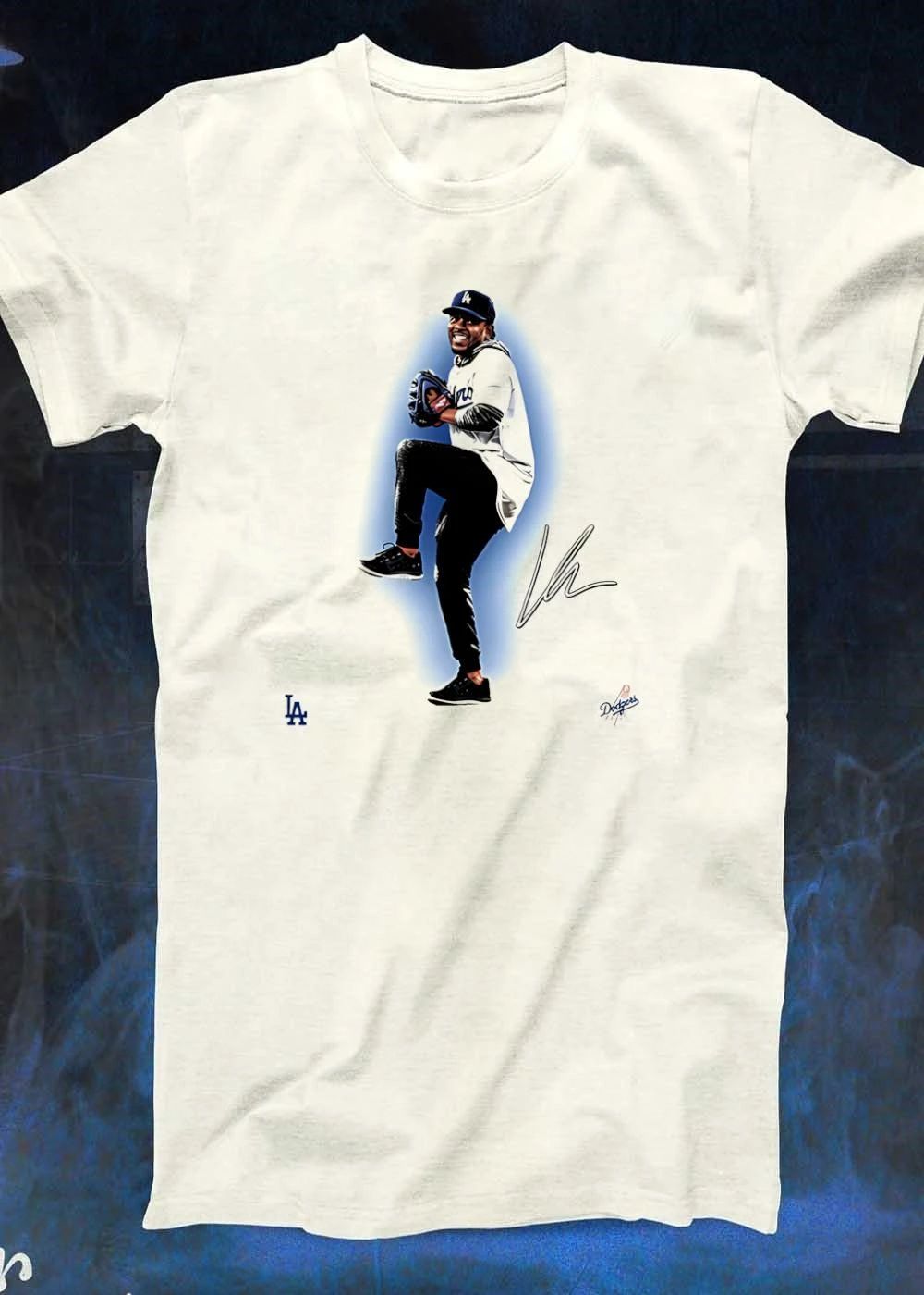 Kendrick Lamar Pitching Los Angeles Dodgers T-Shirt
