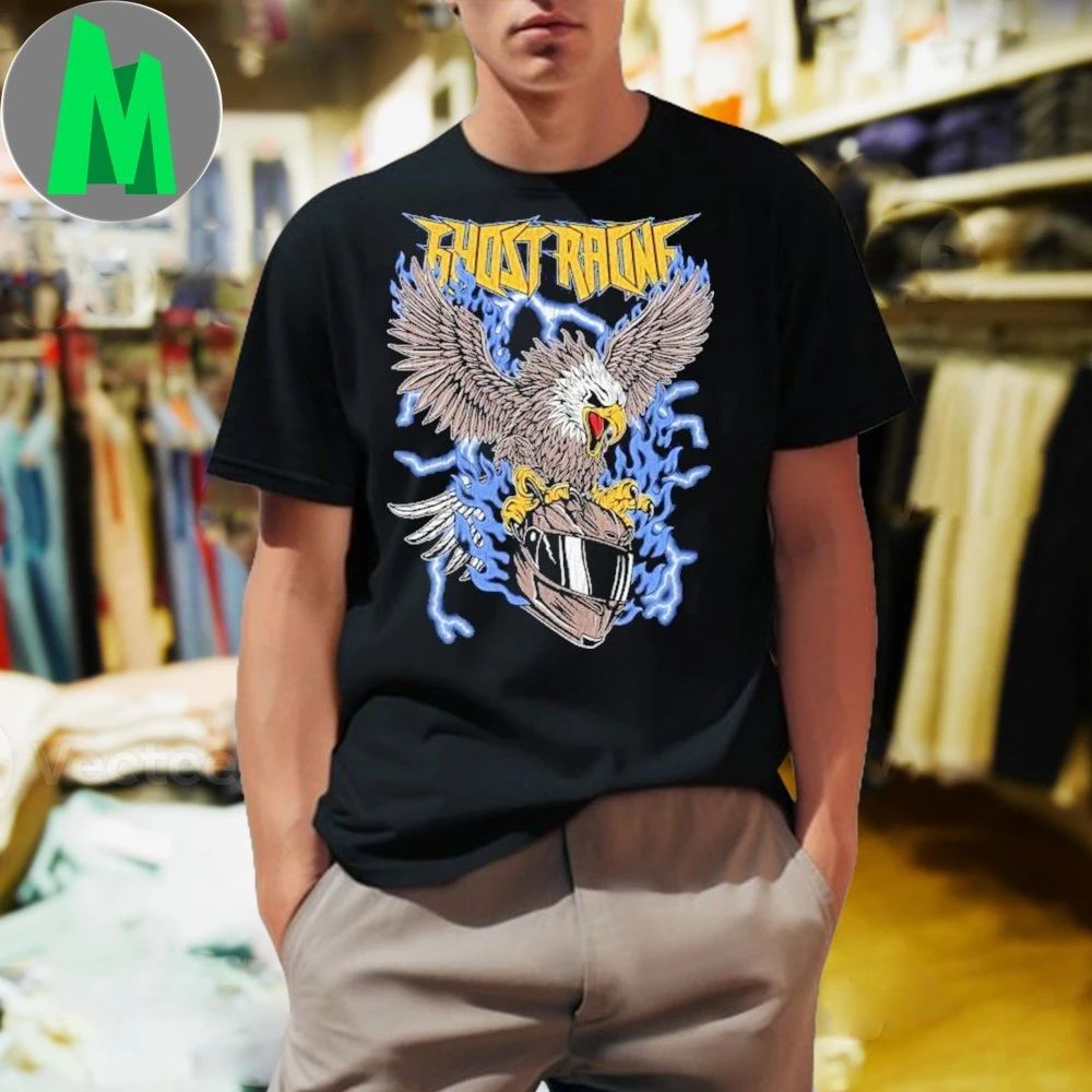 Ghost Racing Clothing Blue Flaming Eagle Shirts