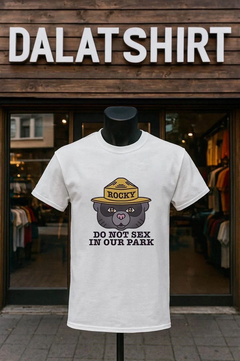 Rocky Raccoon Head Do Not Sex In Our Park shirt
