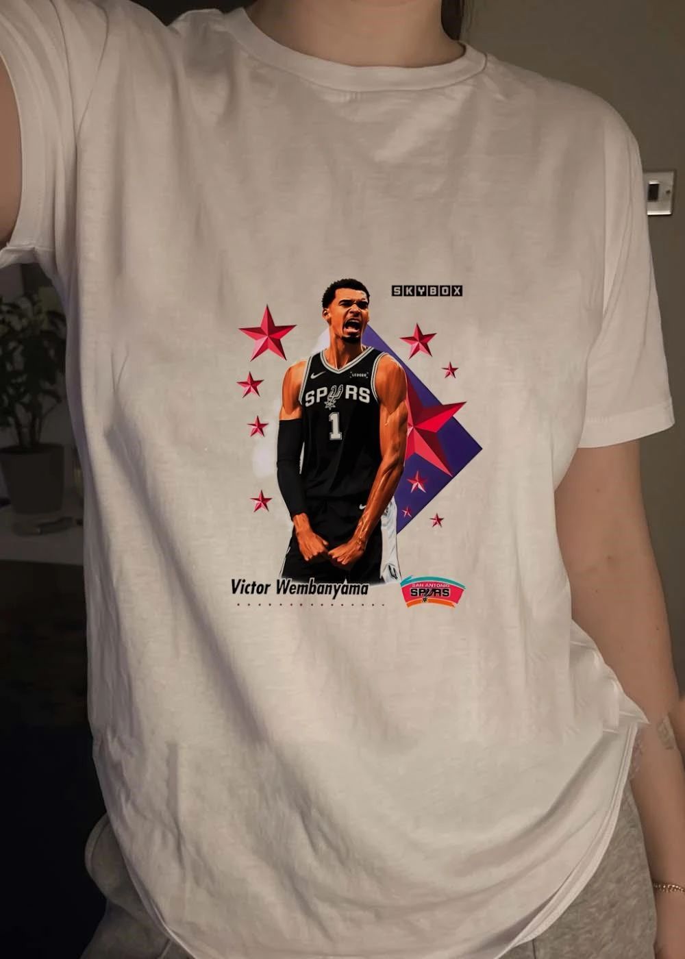 Skybox Victor Wembanyama San Antonio Spurs Basketball Trading Card T-Shirt