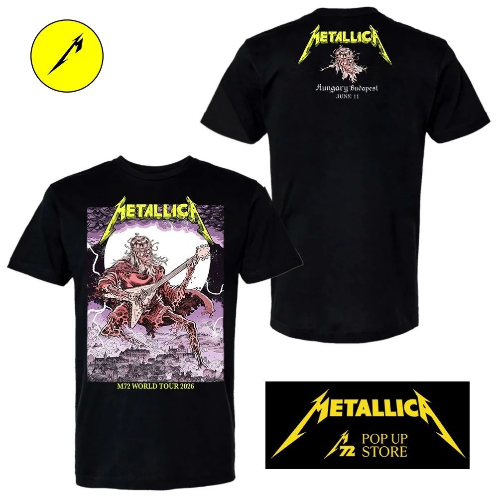Metallica M72 Budapest Pop-Up Store T-Shirt – Limited Edition June 11 Puskás Aréna, Hungary