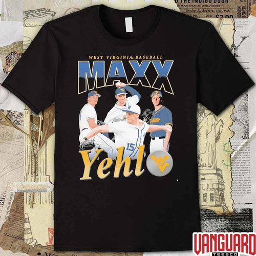 2026 Maxx Yehl Retro 90s West Virginia Mountaineers Baseball t-shirt