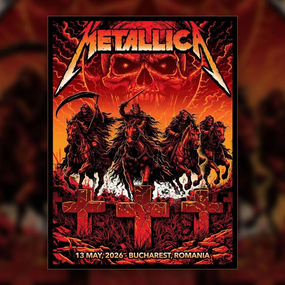 Metallica﻿ M72 Bucharest , Romania 2026 Poster by Art Maxx242 Pop-Up Shop