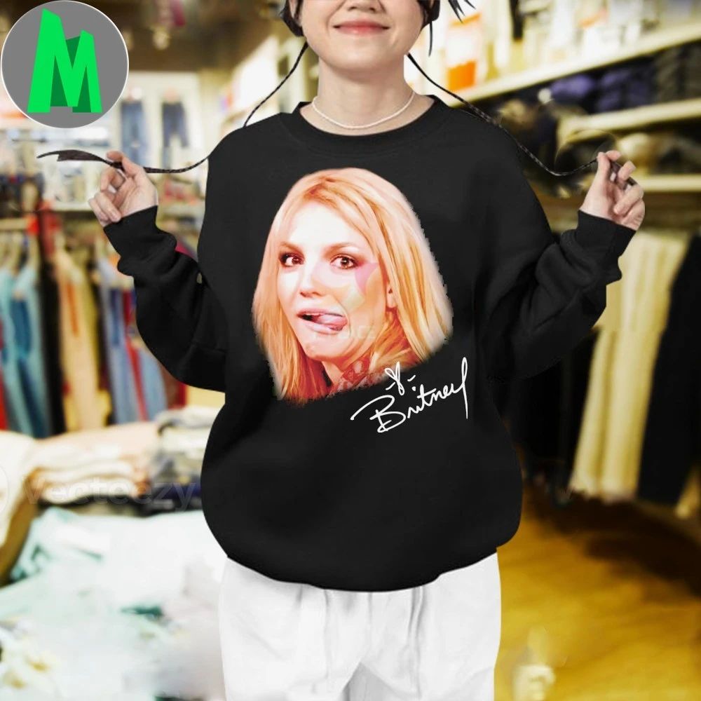 Original Britney Spears Funny Face Tongue Out Signature Shirt