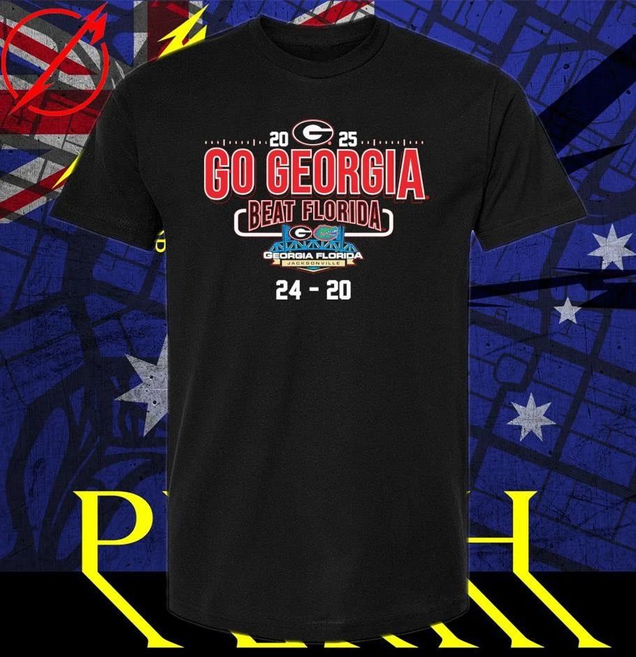 Go Georgia Beat Florida 2025 Rivalry Georgia Bulldogs Wins 24-20 Florida Gators Score T-Shirt