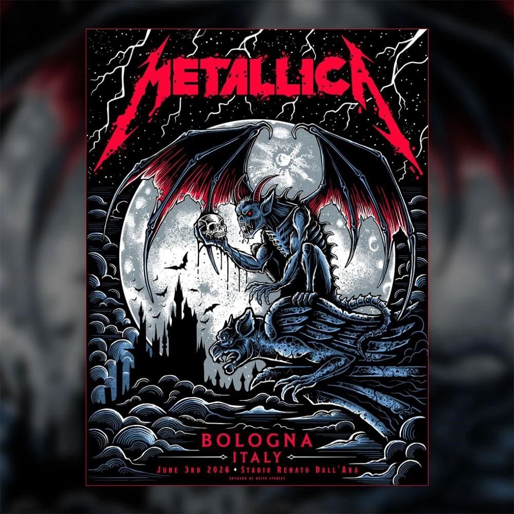 Metallica M72 Bologna Italy 2026 Poster by Keith Stanley Pop-Up Shop
