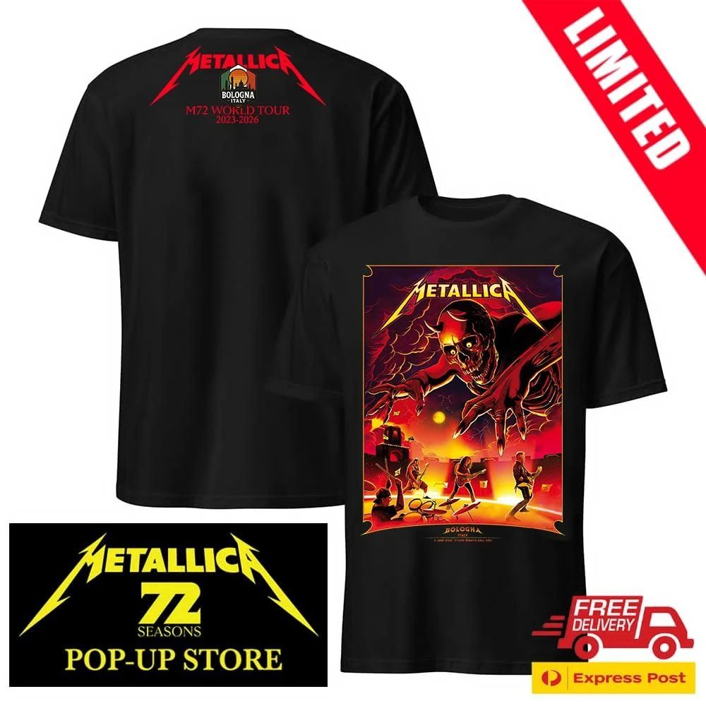 Metallica Bologna Italy 2026 Official Concert Merch Shirt