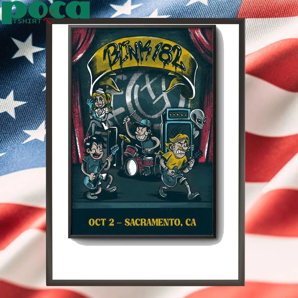 Blink 182 Oct 2 2025 Aftershock Festival Show Poster shirt